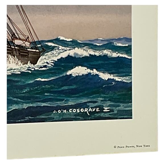 Vintage Clipper Ship Print Sovereign of the Seas 1852 by JOH Cosgrave‎ II - Picture 4 of 5